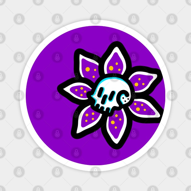 Lily Skull Flower Magnet by Lopostudio